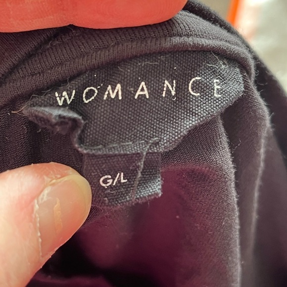 Womance oversized Black 3/4 Sleeve Top size large - Picture 3 of 5